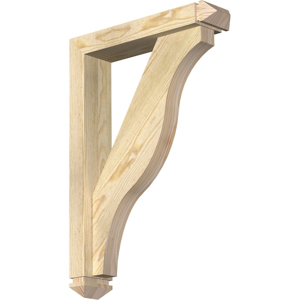 Ekena Millwork Funston Arts and Crafts Rough Sawn Bracket w/ Offset Brace, Douglas Fir, 4"W x 18"D x 26"H BKT0402X18X26FST03RDF - main